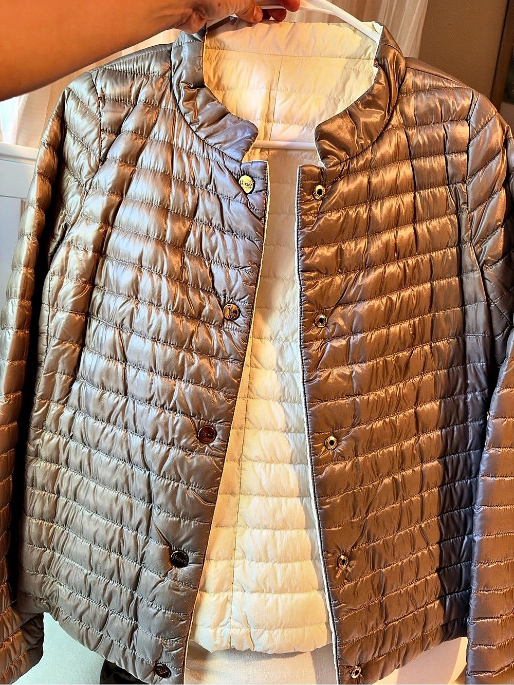 Herno Ultralight Reversible Down Puffer Jacket Gray & Silver
